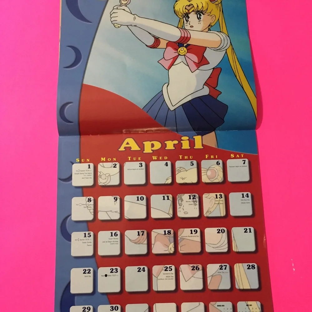 Sailor Moon Calendar 2001 Great Condition